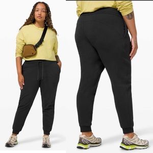Lululemon Scuba High-Rise Joggers Sweatpants Black Light Cotton Terry Size 0